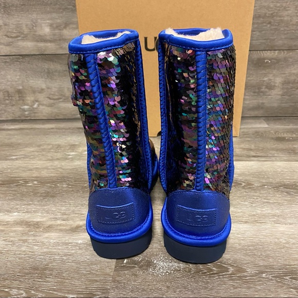UGG | UGG Classic Short Sequin Navy Tonal Boots NEW In Box - Picture 7 of 15